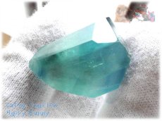 画像5: コレクション向け ” 海の宝石 ” アクアリウムグリーンブルーフローライト ファンシーファセットカットルース タスマリン No.3848 (5)