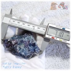 画像9: 大きなクラスター結晶 動画あり 秘蔵品 宝石質 特殊カラーフローライト パライバブルーフローライト 結晶 蛍石 原石 No.4690 (9)