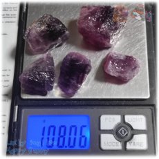 画像9: ◆ 業務用 パープルフローライト 紫蛍石 原石 無選別 未洗浄 約100ｇ 量り売り 天然石 ♪3122 (9)