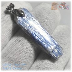 画像11: ◆ 限定品 チベット産 藍晶石 カイヤナイト Kyanite 欠片 原石 ペンダント ネックレス No.5235 (11)