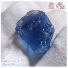 画像1: 特別な素材 秘蔵品 宝石質 特殊希少カラー コバルトブルー ブルーフローライト 欠片 結晶 蛍石 原石 標本 青蛍石 blue fluorite No.5759 (1)