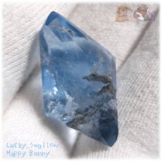 画像1: 標本宝石 青空の宝石 海の宝石 希少特殊カラー ブルーフローライト 青蛍石 標本結晶加工品 ファセットカット ルース ノンホール blue fluorite No.5765 (1)