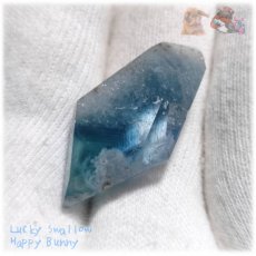 画像5: 大きな標本宝石 青空の宝石 海の宝石 希少特殊カラー ブルーフローライト 青蛍石 標本結晶加工品 ファセットカット ルース ノンホール blue fluorite No.5766 (5)