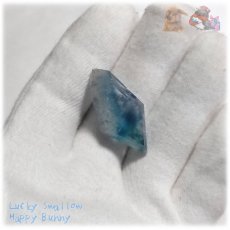 画像6: 大きな標本宝石 青空の宝石 海の宝石 希少特殊カラー ブルーフローライト 青蛍石 標本結晶加工品 ファセットカット ルース ノンホール blue fluorite No.5766 (6)