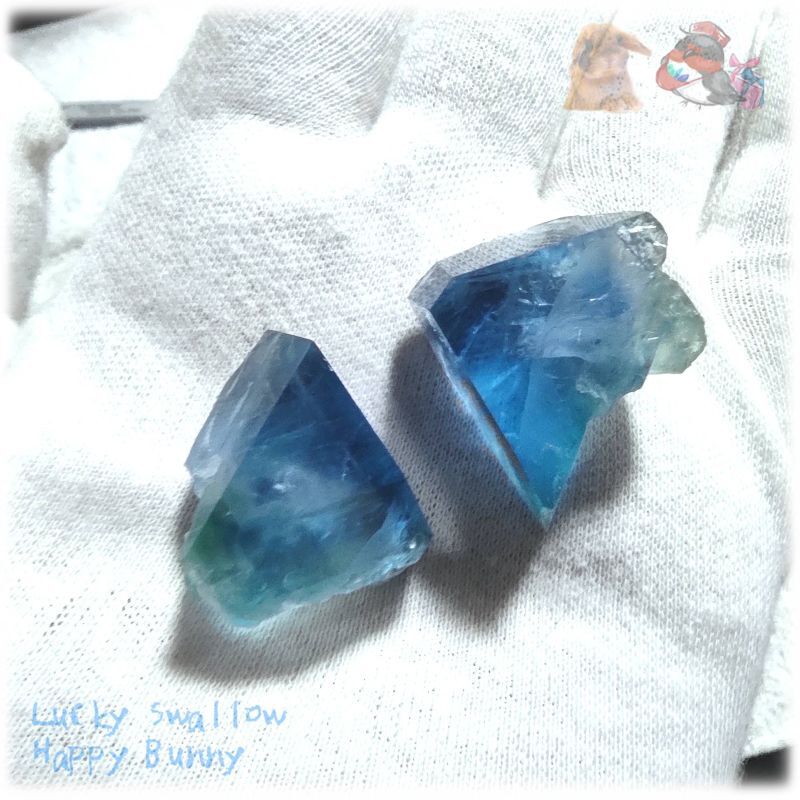 天然石 ◇ 結晶断面標本セット 秘蔵品 宝石質 特殊希少カラー ブルー 