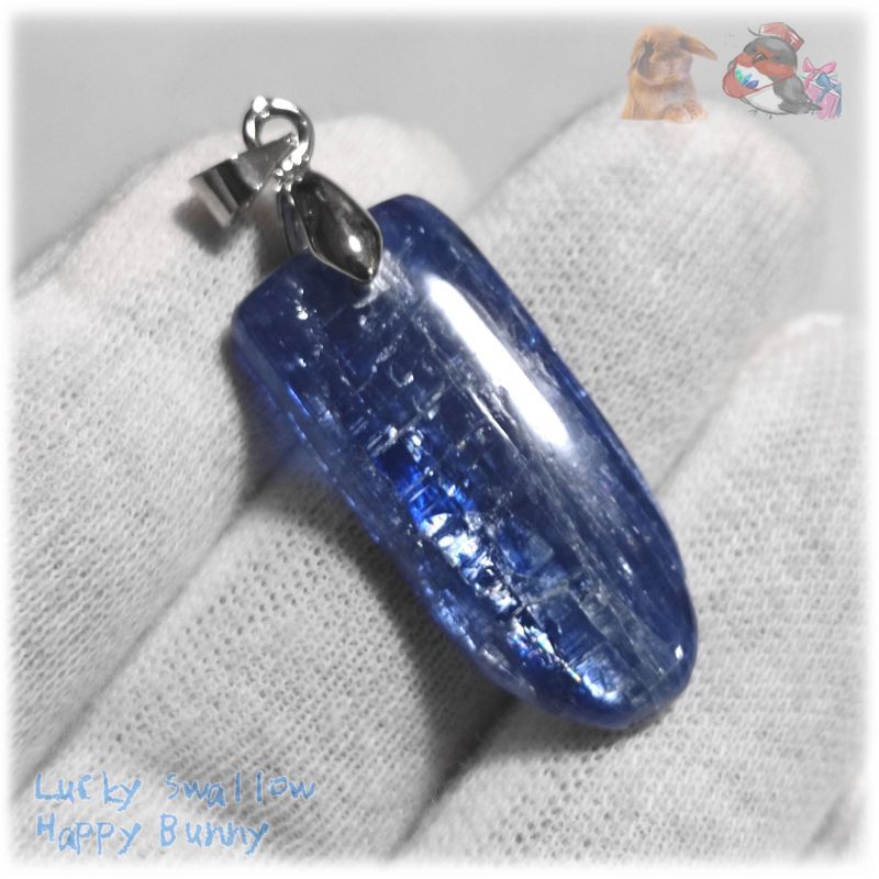 画像1: ◆ 宝石質 結晶 限定品 チベット産 藍晶石 カイヤナイト Kyanite 欠片 原石 ペンダント ネックレス No.5230 (1)