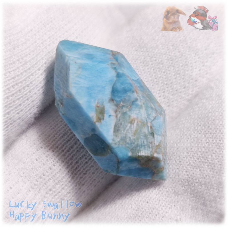 画像1: ブルーアパタイト 燐灰石 マダガスカル産 ファセットカット apatite No.6038 (1)