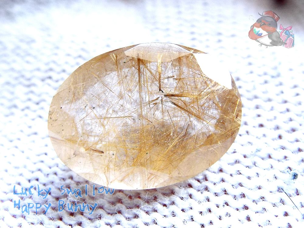 天然石 天然 宝石 ルチルクォーツ ブラジル産（別名：針水晶 ）♪No