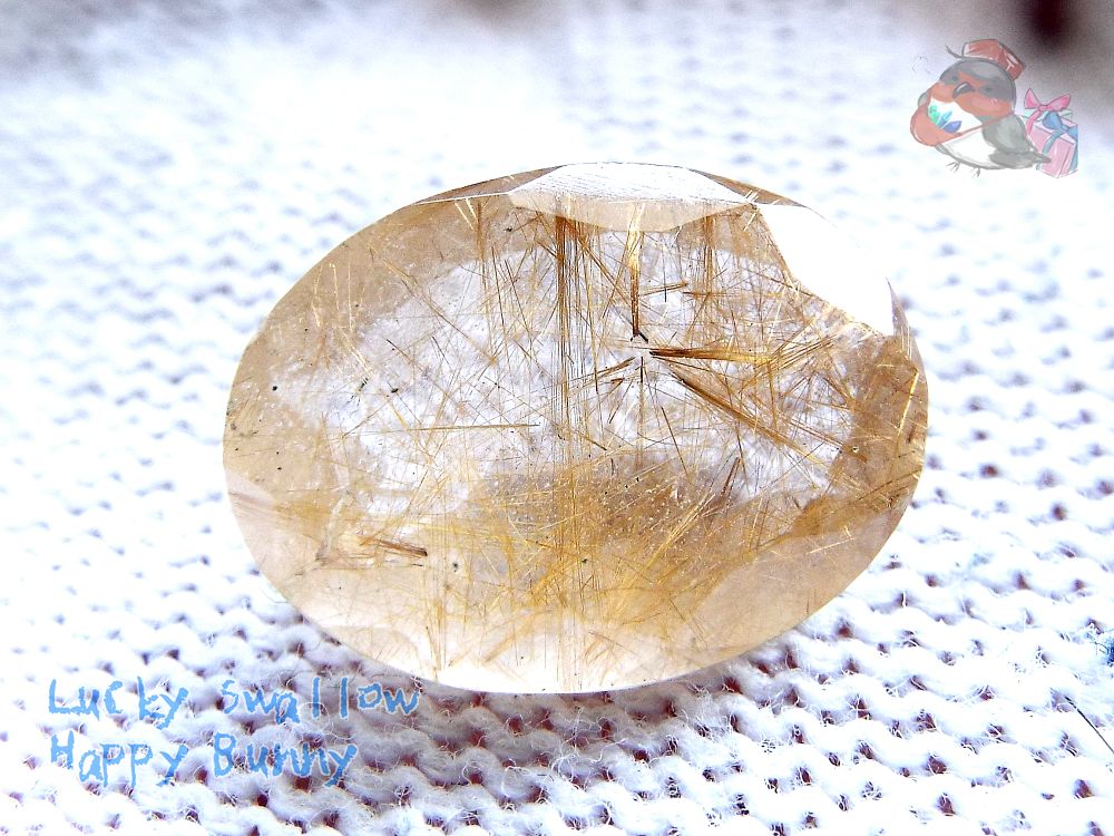 天然石 天然 宝石 ルチルクォーツ ブラジル産（別名：針水晶 ）♪No 